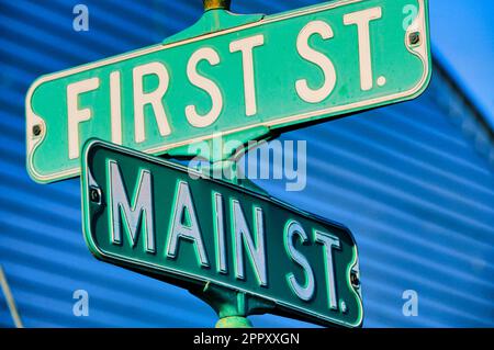 Segnaletica sulla strada principale USA Foto Stock