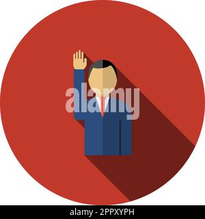 . Design a matita circolare piatta con ombra lunga. Illustrazione vettoriale. Illustrazione Vettoriale