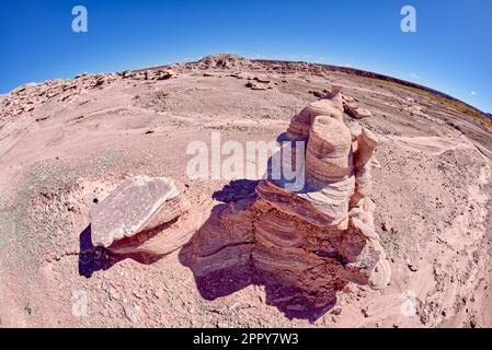 Vari hoodoos in Angels Garden al Petrified Forest National Park Arizona. Foto Stock