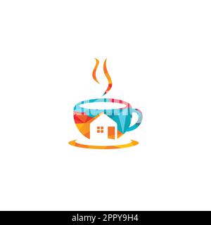 Design vettoriale del logo della caffetteria. Illustrazione Vettoriale