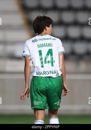 Hammarbys no 14 Maika Hamano durante la partita di calcio di lunedì nell'OBOS Damallsvenskan tra Linköping FC-Hammarby IF all'arena di Bilbörsen, Linköping, Svezia. Foto Stock