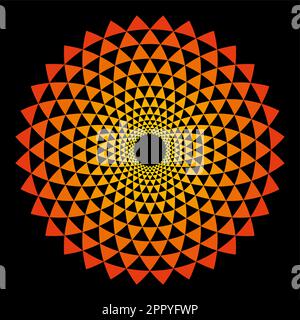 Simbolo del sole in motivo Fibonacci, geometria Sacra Illustrazione Vettoriale