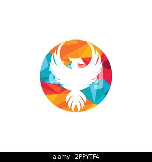 Logo Phoenix. Logo creativo di uccello mitologico. Illustrazione Vettoriale