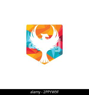 Logo Phoenix. Logo creativo di uccello mitologico. Illustrazione Vettoriale
