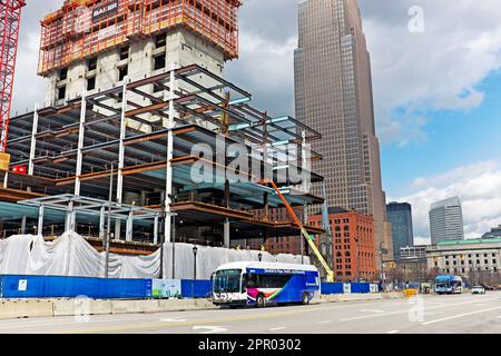 Costruzione del nuovo quartier generale Sherwin Williams nel centro di Cleveland, Ohio, USA il 23 febbraio 2023. Foto Stock