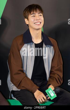 Seul, Corea del Sud. 24th Apr, 2023. Attore sudcoreano Lee Hyun-woo, foto call per il film Dream VIP preview al cinema COEX Megabox a Seoul, Corea del Sud il 24 aprile 2023. Il film si aprirà il 26 aprile. (Foto di Lee Young-ho/Sipa USA) Credit: Sipa USA/Alamy Live News Foto Stock