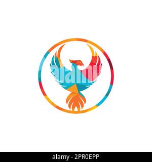 Logo Phoenix. Logo creativo di uccello mitologico. Illustrazione Vettoriale