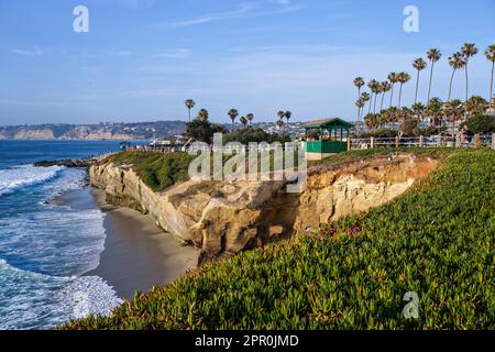 Costa che mostra a Point la Jolla da Ellen Browning Scripps Park a la Jolla, California. Foto Stock