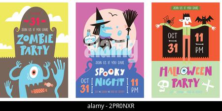 modelli di invito per le feste di halloween Illustrazione Vettoriale
