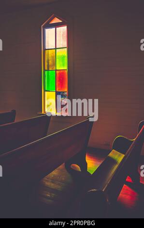 La chiesa metodista di Montpelier è raffigurata nel Baldwin County Bicentennial Park, 22 aprile 2023, a Stockton, Alabama. La chiesa, costruita nel 1895, ancora co Foto Stock