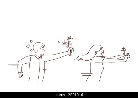 Donna gestita da ammiratore maschio Illustrazione Vettoriale