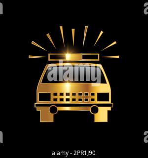 Simbolo vettoriale dell'icona della polizia d'oro Illustrazione Vettoriale