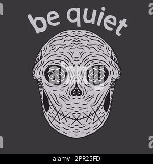 cranio disegnato a mano Illustrazione Vettoriale