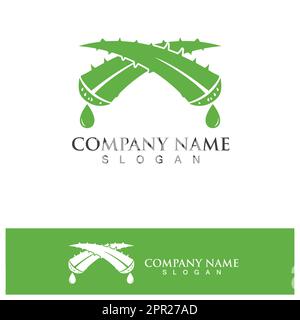 Modello di immagine vettoriale del logo Aloe vera Illustrazione Vettoriale