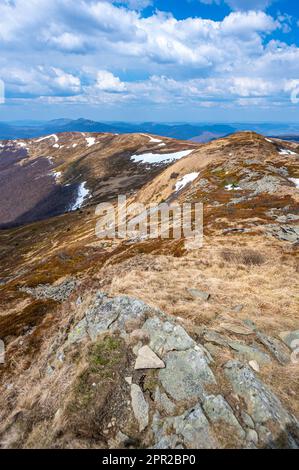 Monte Tarnica e Szeroki Wierch, Parco Bieszczady Natioanl, Polonia. Foto Stock