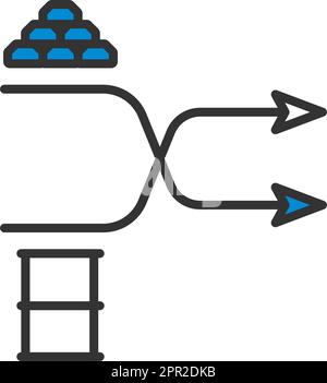 Icona del grafico di confronto oro e olio Illustrazione Vettoriale