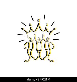 Personaggio Stickman e logo Crown Illustrazione Vettoriale