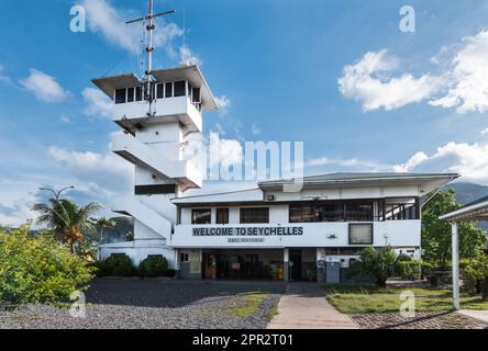 Porto di Victoria, Isola di Mahe, Seychelles. Foto Stock