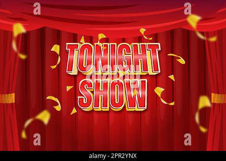 Effetti di testo Tonight show Illustrazione Vettoriale