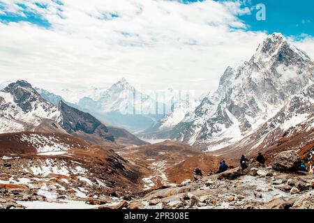 Incredibile cima del monte Ama Dablam - Everest regione, Nepal, Himalaya Foto Stock