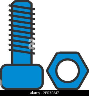Icona del bullone e del dado Illustrazione Vettoriale