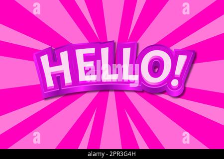 Effetti testo Ciao Illustrazione Vettoriale