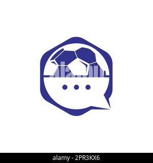 Football Talk logo design vettoriale. Concetto di design del logo vettoriale della chat sportiva. Illustrazione Vettoriale