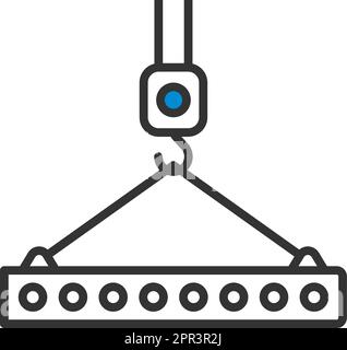 Icona della lastra appeso al gancio della gru Illustrazione Vettoriale
