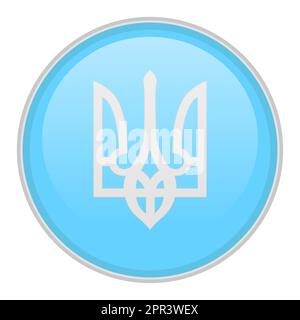 Stemma dell'Ucraina su uno sfondo bianco. Simbolo ucraino. Illustrazione Vettoriale