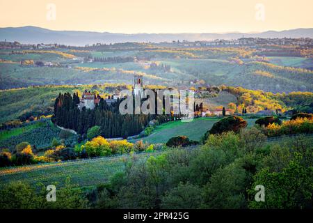 Abbazia di San Michele Arcangelo a Passignano, Chianti, Toscana, Italia Foto Stock