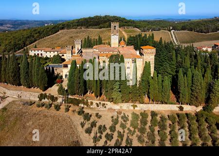 Abbazia di San Michele Arcangelo a Passignano, Chianti, Toscana, Italia Foto Stock