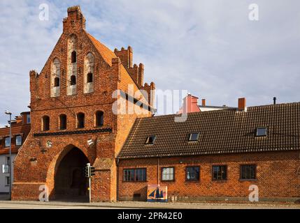 Porta d'acqua, porta in mattoni in stile gotico, Germania, Meclemburgo-Pomerania occidentale, Wismar Foto Stock