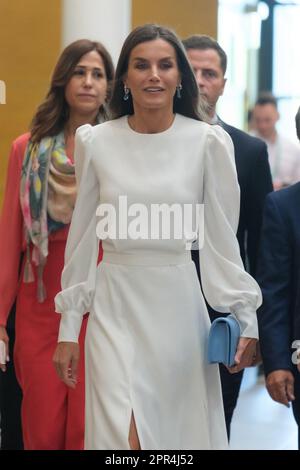 Madrid, Spagna. 26th Apr, 2023. La regina Letizia di Spagna partecipa alla conferenza 'tabacco o salute' al Palazzo dei Congressi Ifema di Madrid. (Foto di Atilano Garcia/SOPA Images/Sipa USA) Credit: Sipa USA/Alamy Live News Foto Stock