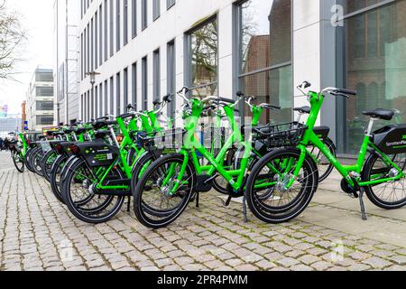 Noleggio di biciclette commerciali per app da parte di SprottenFlotte a Kiel, Germania settentrionale, Foto Stock