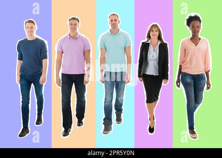 Attività creativa la gente camminare con Manager Foto Stock