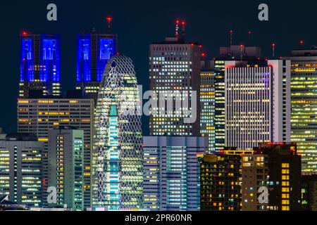 Shinjuku di notte (preso dal centro amministrativo di Bunkyo) Foto Stock