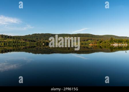 La mattina presto a Schluchsee nella Foresta Nera, Baden-Wuerttemberg, Germania Foto Stock