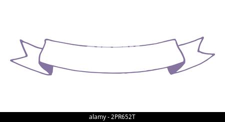 Banner in stile vintage disegnato a mano isolato su sfondo bianco. Illustrazione vettoriale Foto Stock