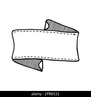 Banner in stile vintage disegnato a mano isolato su sfondo bianco. Illustrazione vettoriale Foto Stock