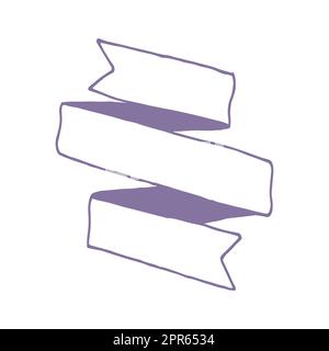 Banner in stile vintage disegnato a mano isolato su sfondo bianco. Illustrazione vettoriale Foto Stock