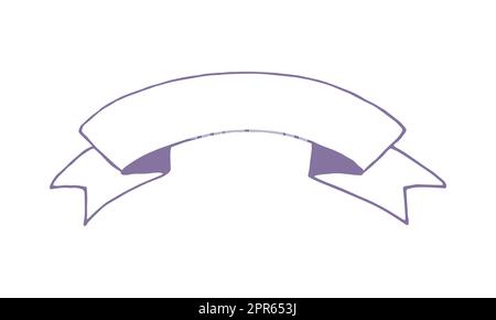 Banner in stile vintage disegnato a mano isolato su sfondo bianco. Illustrazione vettoriale Foto Stock