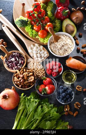 Prodotti alimentari che riducono il colesterolo Foto Stock