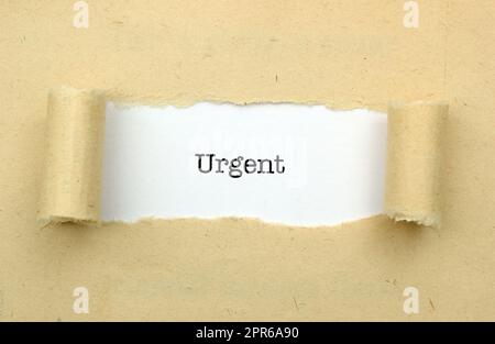 Testo urgente a pagina Foto Stock