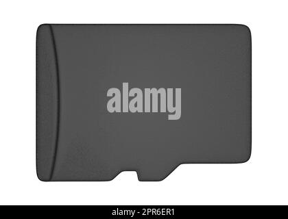 Scheda di memoria microSD. Vista dall'alto. Isolato su sfondo bianco Foto Stock