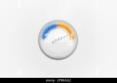 Temperatura caldaia termometro controllo manometro sistema indicatore acqua. Foto Stock