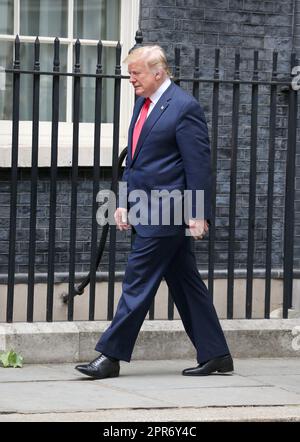 Londra, Regno Unito. 04th giugno, 2019. Il presidente AMERICANO Donald Trump arriva al numero 10 di Downing Street a Londra. (Foto di Fred Duval/SOPA Images/Sipa USA) Credit: Sipa USA/Alamy Live News Foto Stock