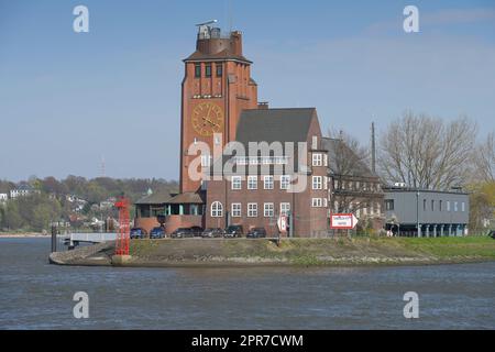 Lotsenhaus Seemannshöft, Elbe, Amburgo Foto Stock