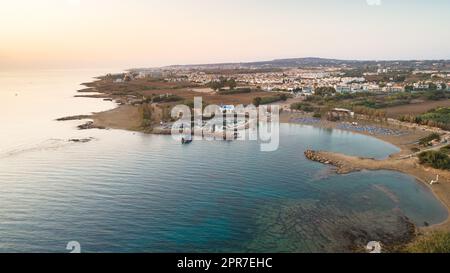 Spiaggia aerea di Agia Triada, Protaras, Cipro Foto Stock