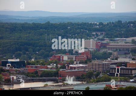 Sherbrooke Downtown paesaggistica piccola città in Quebec, Canada, Estrie Foto Stock