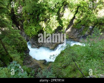 Canyon Leutaschklamm in Baviera, Germania Foto Stock